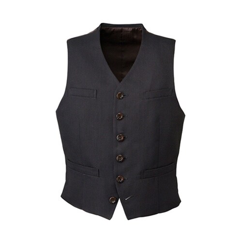 襟なし ベスト 黒×茶 L VE−159