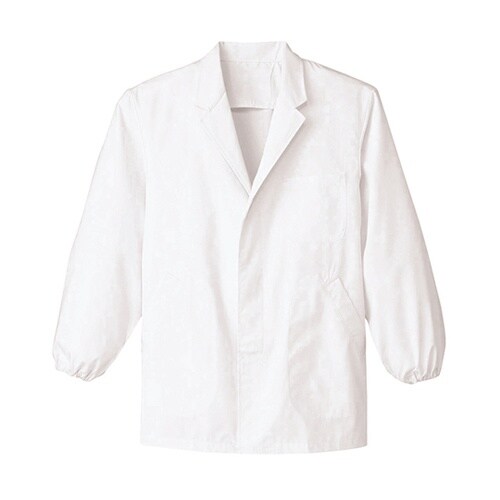 襟あり/長袖 男性用調理衣 ホワイト 4