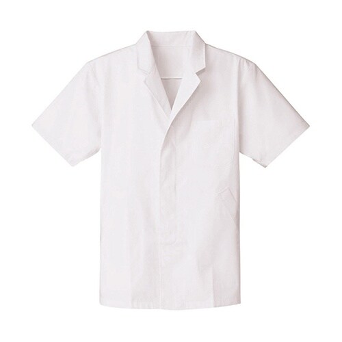 襟あり/半袖 男性用調理衣 ホワイト S