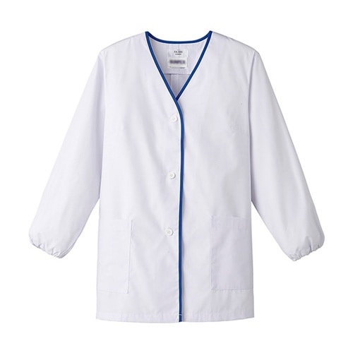 襟なし/長袖 女性用調理衣 ホワイト 3