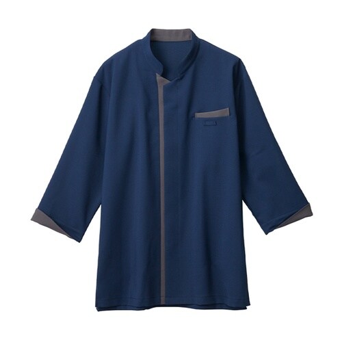 七分袖 ショップコート ネイビー L A