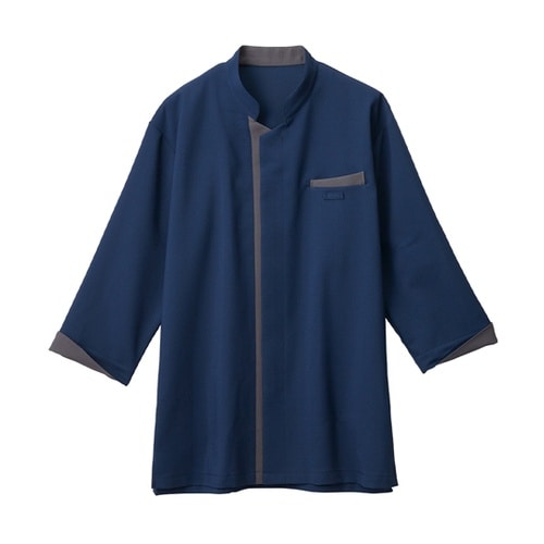 七分袖 ショップコート ネイビー LL
