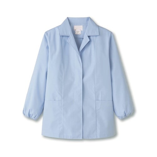 襟あり/長袖 女性用調理衣 サックス M