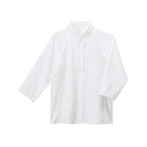 七分袖 ショップコート ホワイト M S