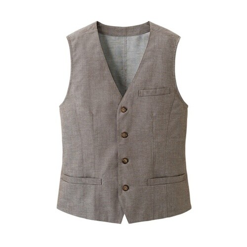 襟なし 男性用ベスト ブラウン L SV