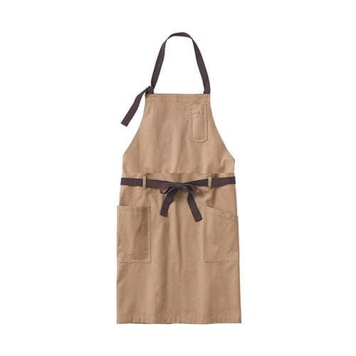 胸当て エプロン ベージュ×茶 F SB