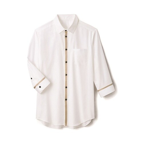七分袖 シャツ オフホワイト SS SB