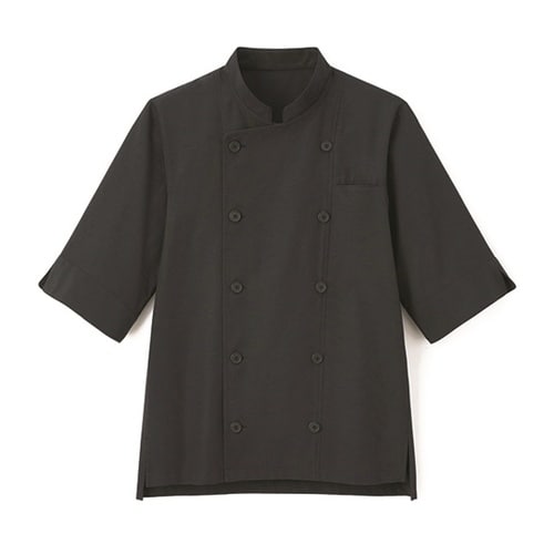 七分袖 ショップコート ブラック M S