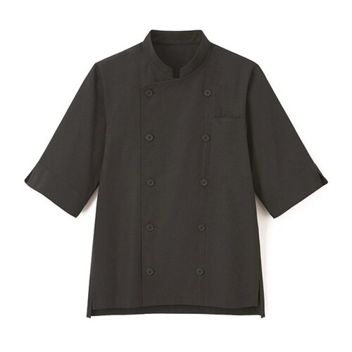 七分袖 ショップコート ブラック L S