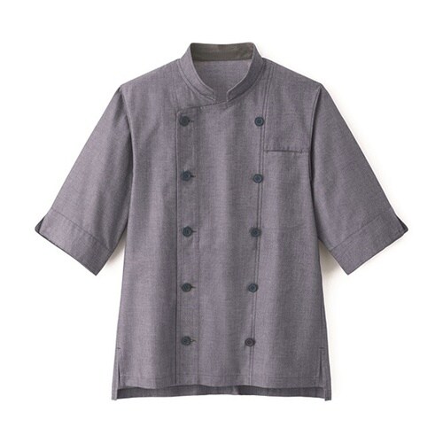 七分袖 ショップコート ネイビー L S