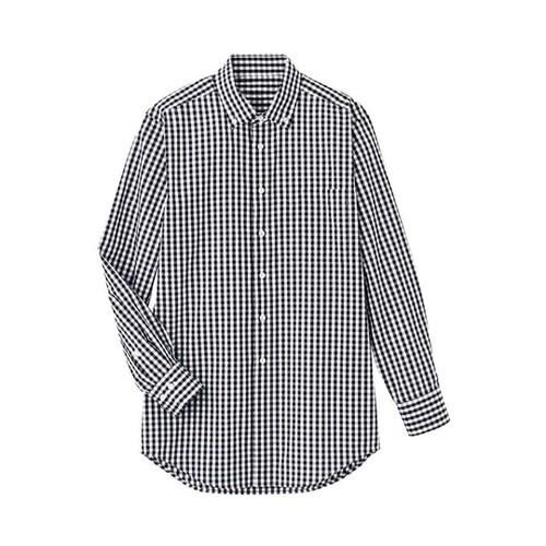 長袖 ボタンダウンシャツ ブラック L