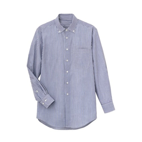 長袖 ボタンダウンシャツ ストライプ L