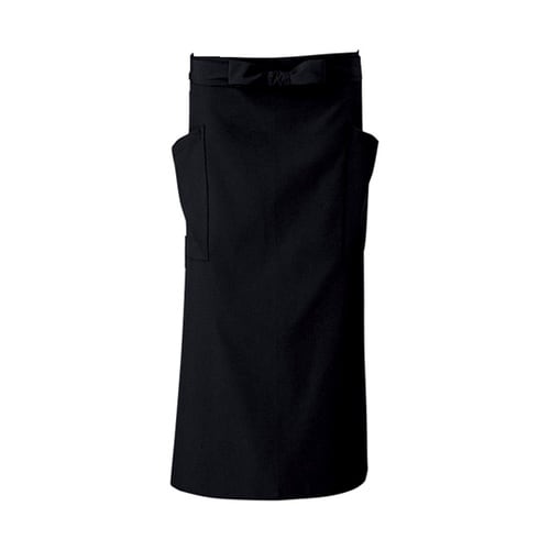 ロング丈 エプロン ブラック F A19