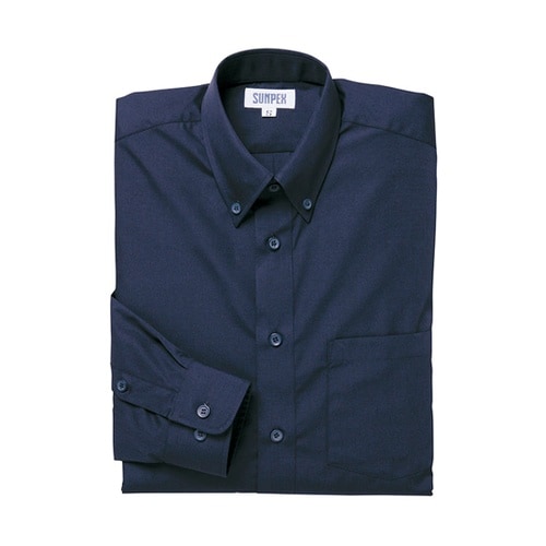 長袖 ボタンダウンシャツ ネイビー SS