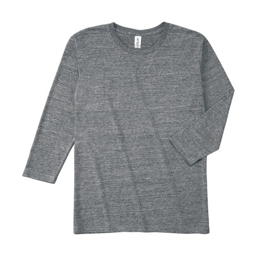 トライエンド3/4スリーブTシャツ ヘザ
