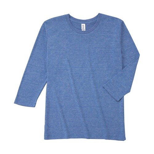 トライエンド3/4スリーブTシャツ ヘザ
