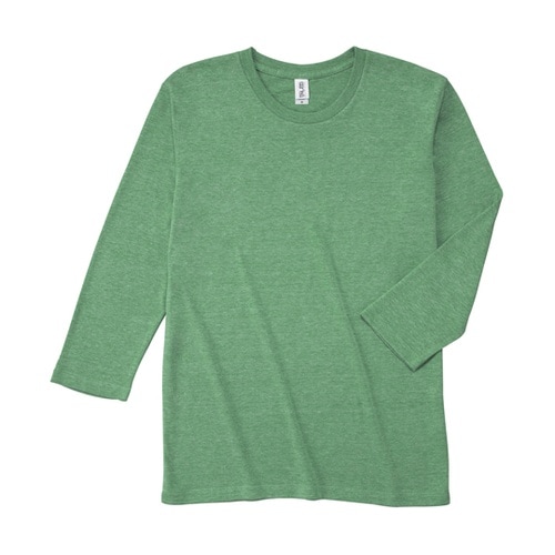 トライエンド3/4スリーブTシャツ ヘザ