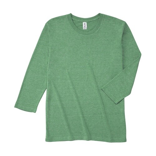 トライエンド3/4スリーブTシャツ ヘザ