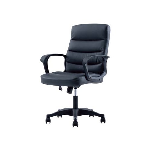 PUレザーマネージメントチェア ブラック