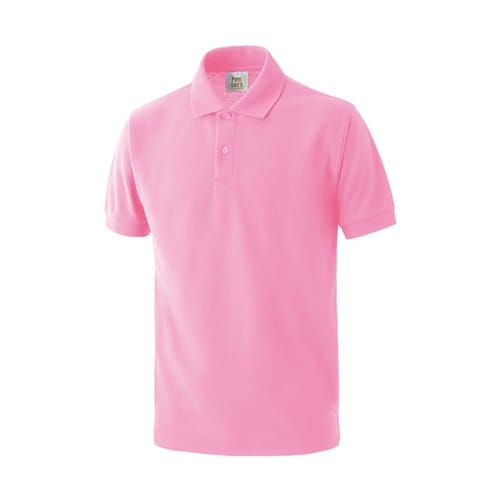 VP451 綿混ちょうちん袖ポロ ピンク
