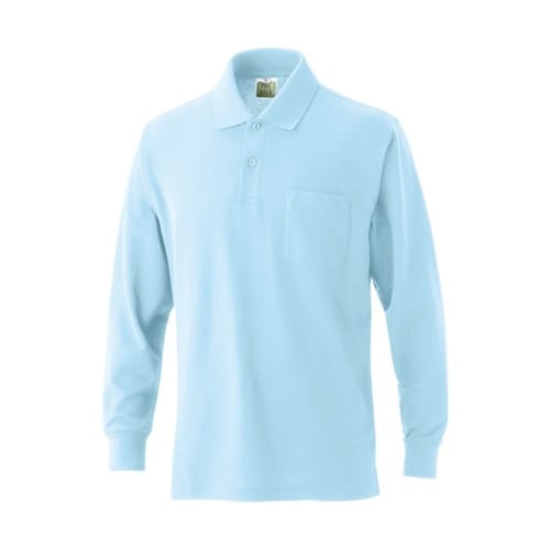 VP902 綿混長袖ポケ付ポロ ライトサ