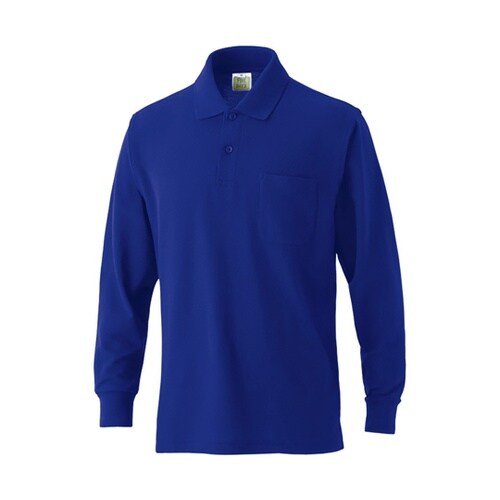 VP902 綿混長袖ポケ付ポロ ジャパン