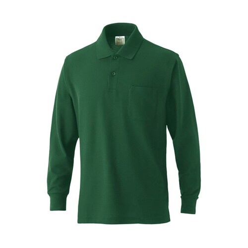 VP902 綿混長袖ポケ付ポロ ダークグ