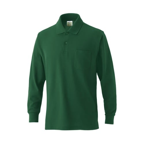 VP902 綿混長袖ポケ付ポロ ダークグ