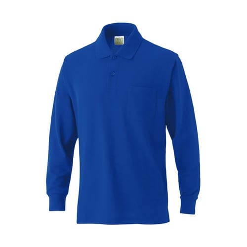 VP902 綿混長袖ポケ付ポロ ロイヤル