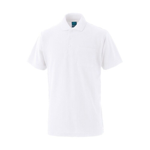 SLY402 綿混半袖ポケ付ポロ ホワイ