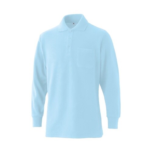 SLY804L 綿混長袖ポケ付ポロ サッ