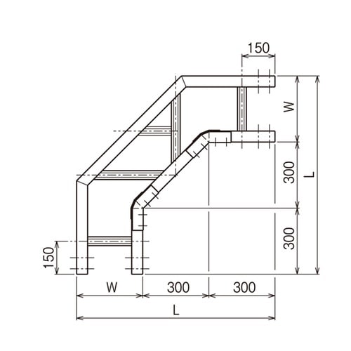 L形分岐ラック DRL40