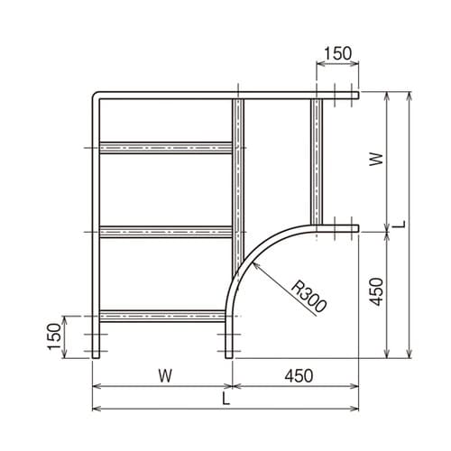 外直角L形分岐ラック SD SD−15R