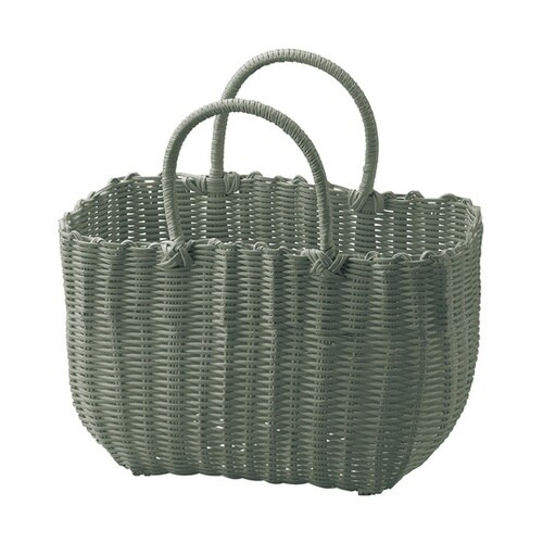 カラフル湯かご 抗菌カゴバッグ モスグリ