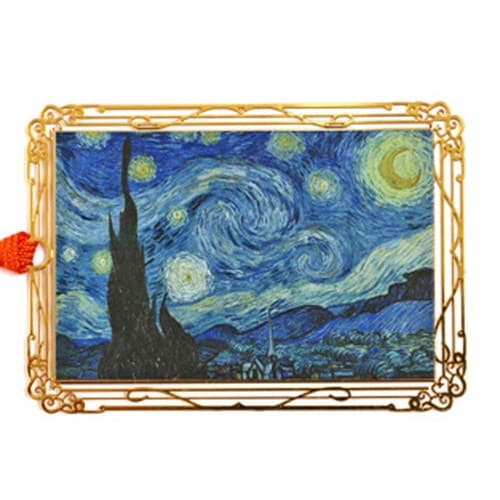 しおり デザインブックマーク絵画 星月夜×10