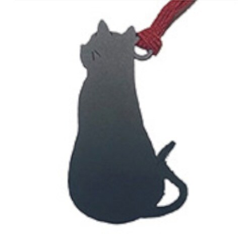 ブックマーク 後ろ向き猫B ブラック×10