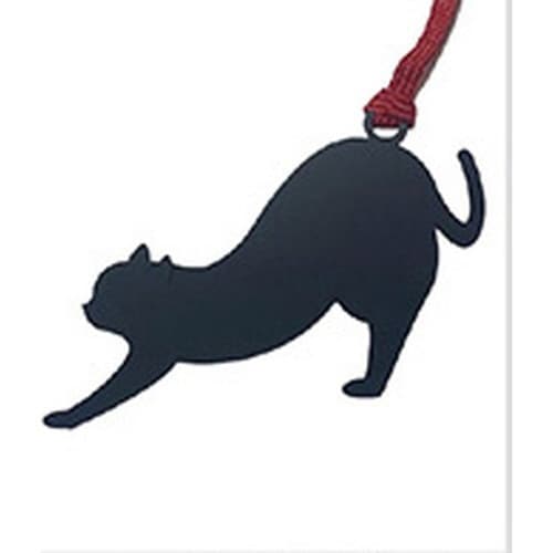 キャットブックマーク 伸び猫B ブラック×10