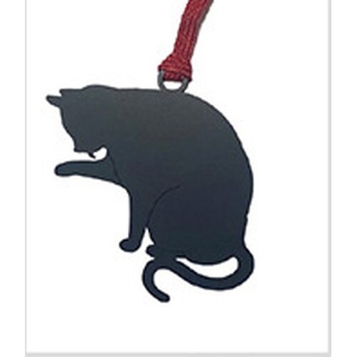 キャットブックマーク 洗い猫B ブラック×10