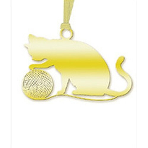 キャットブックマーク 猫と毛糸Gゴールド×10