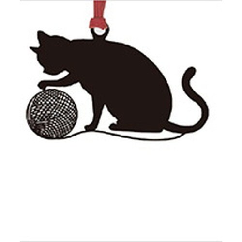 キャットブックマーク猫と毛糸Bブラック×10