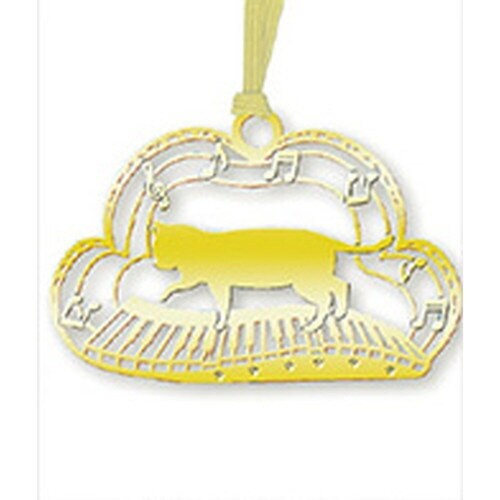 キャットブックマーク猫と鍵盤Gゴールド×10