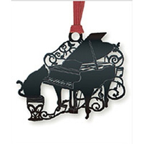 キャットブックマーク猫とピアノBブラック×10