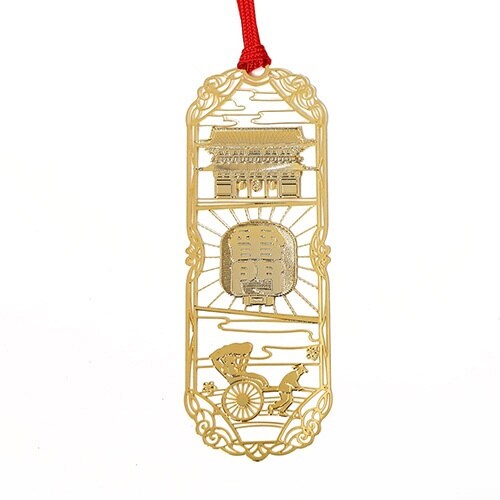 ブックマーク 雷門と人力車 ゴールド×10