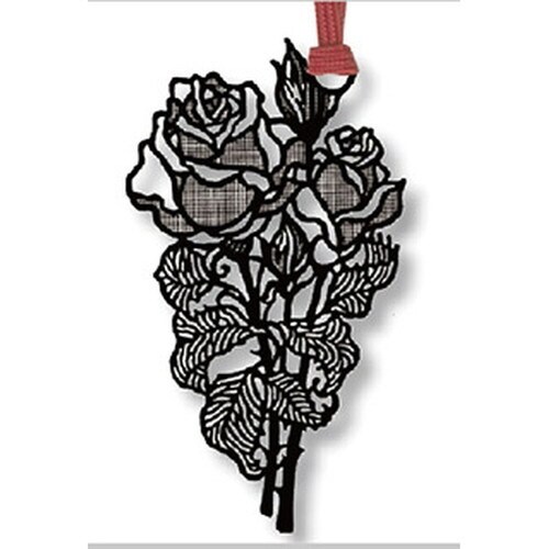 デザインブックマーク バラ ゴールド×10