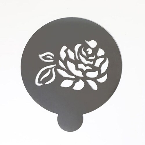 ラテアートステンシル バラ シルバー×5