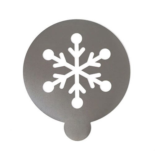 ラテアートステンシル 雪の結晶 シルバー×5