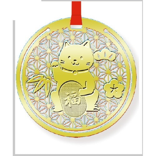 ブックマーク おまもり栞招き猫 ゴールド×10