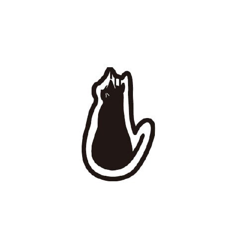 クリップ プチクリ 後ろ向き猫Bブラック×10