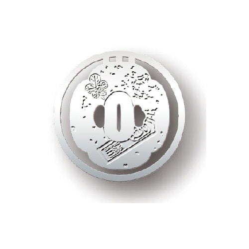 クリップ 鍔クリップ 七夕図鍔 シルバー×10