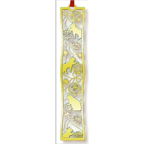 和ブックマーク 手まり猫 ゴールド×10